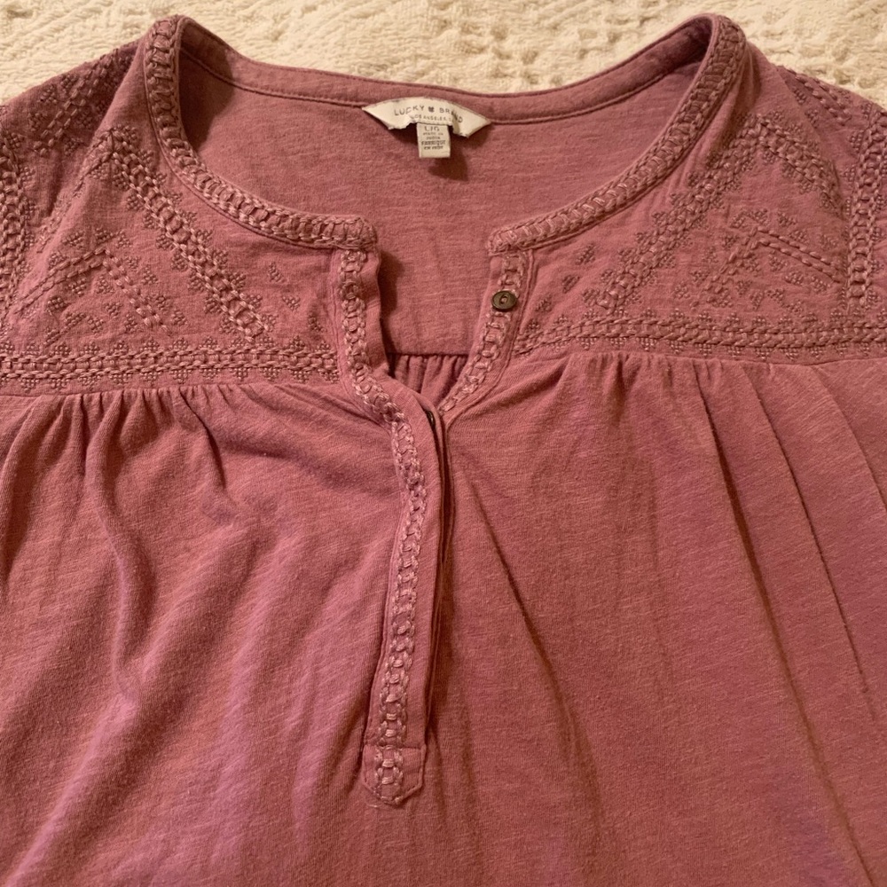 Lucky brand 3/4 length sleeve knit shirt